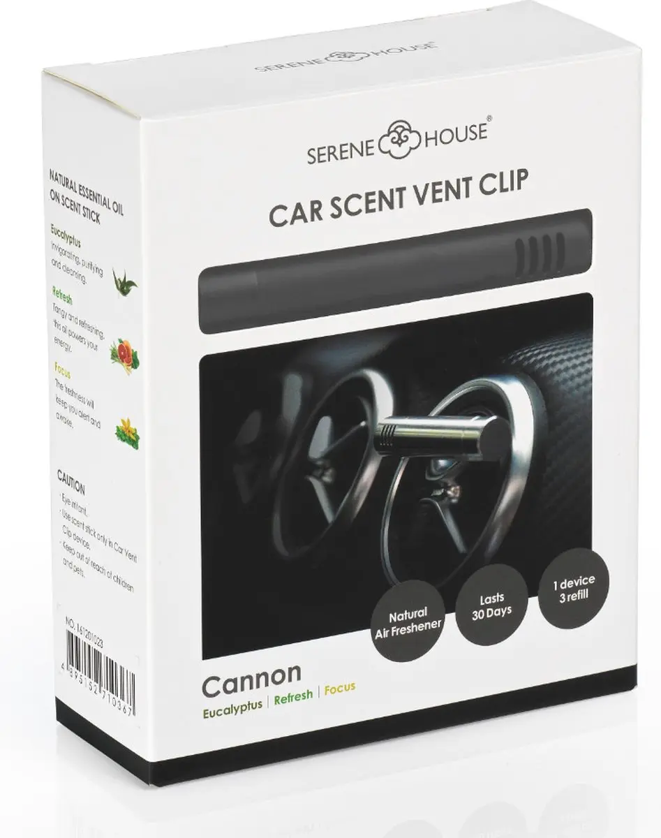 Serene House Autoparfum Clip Cannon Black