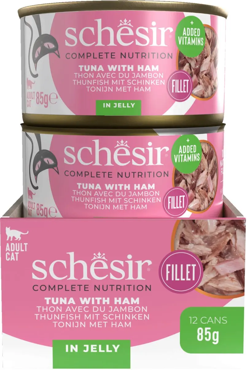 Schesir Kat Tonijn/Ham 85g - 14 Stuks