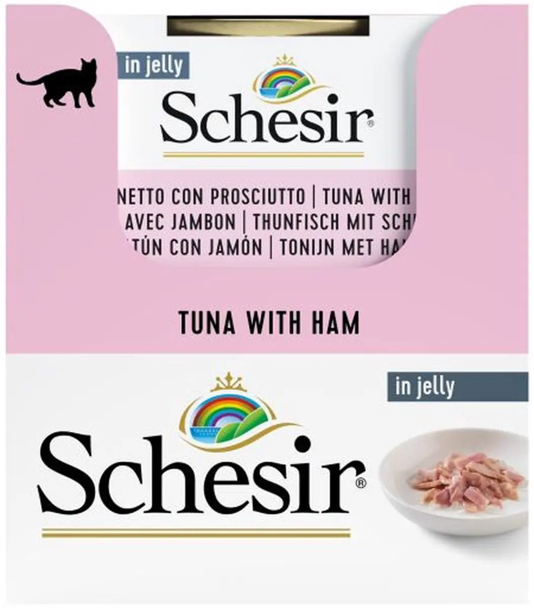 Schesir Kat Tonijn/Ham 85g - 14 Stuks