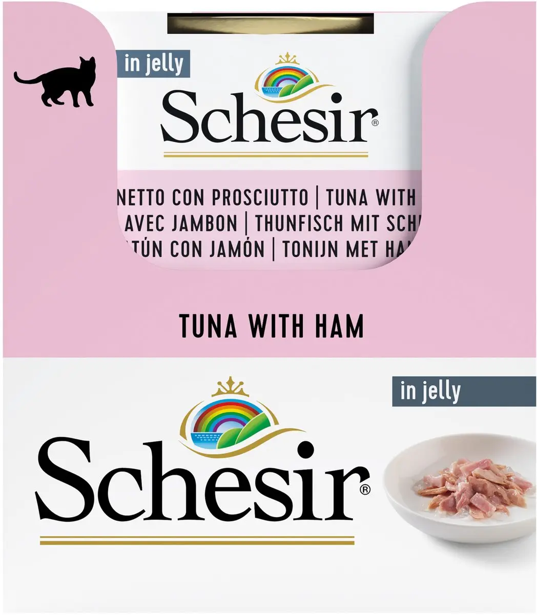 Schesir Kat Tonijn/Ham 85g - 14 Stuks