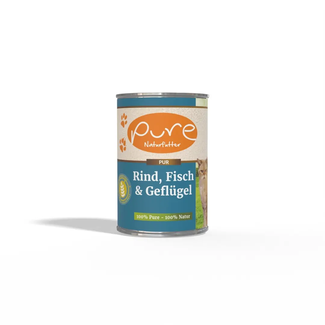 Pure Kattennatvoer Rund Vis & Gevogelte 6x400g