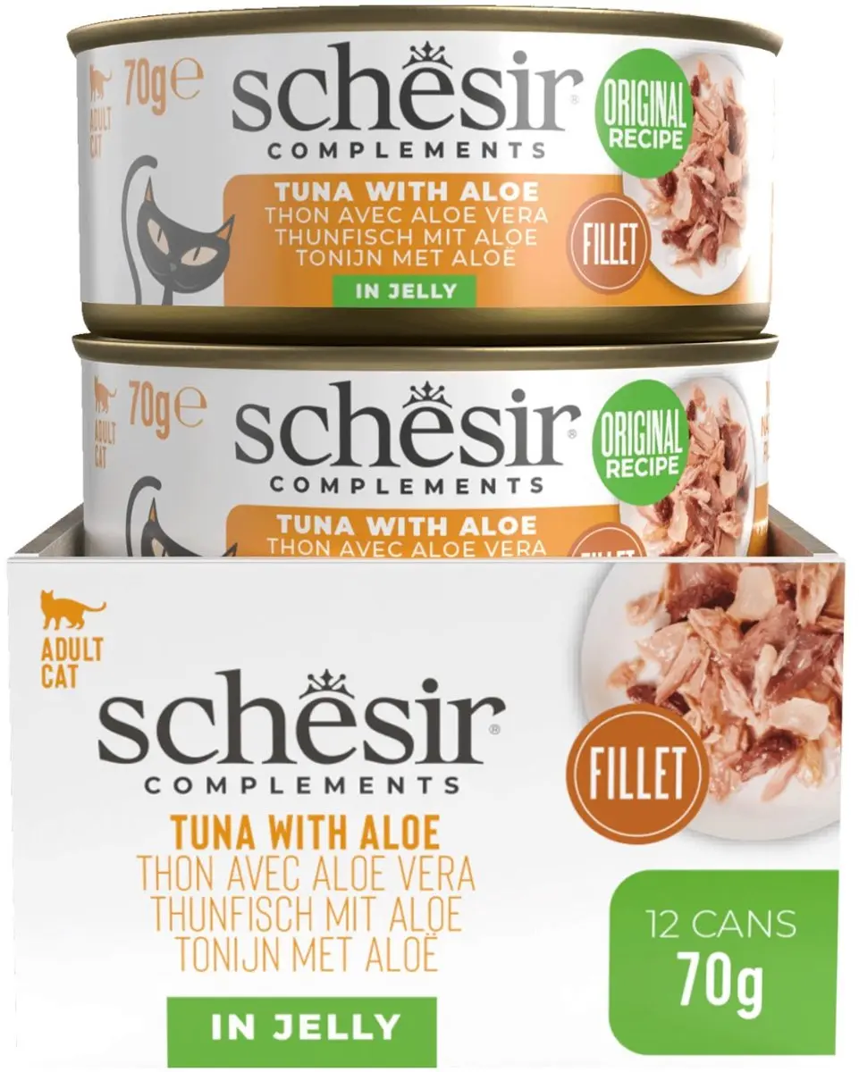 Schesir Volwassen Kattenvoer Tonijn & Aloë 24x70g