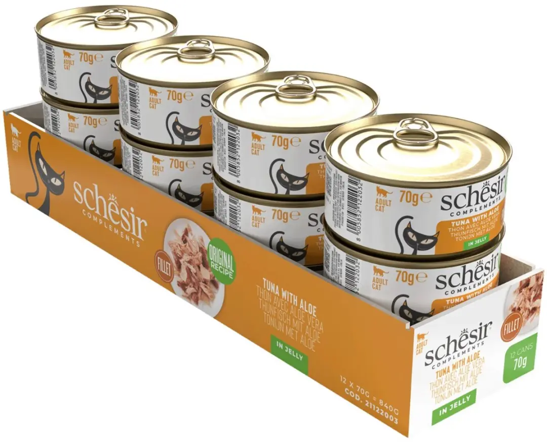 Schesir Volwassen Kattenvoer Tonijn & Aloë 24x70g