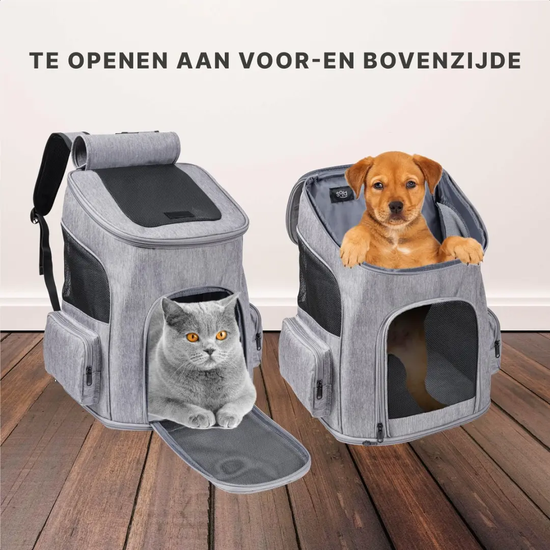Jake and Jacky Hondenrugzak - Tot 8kg - Grijs