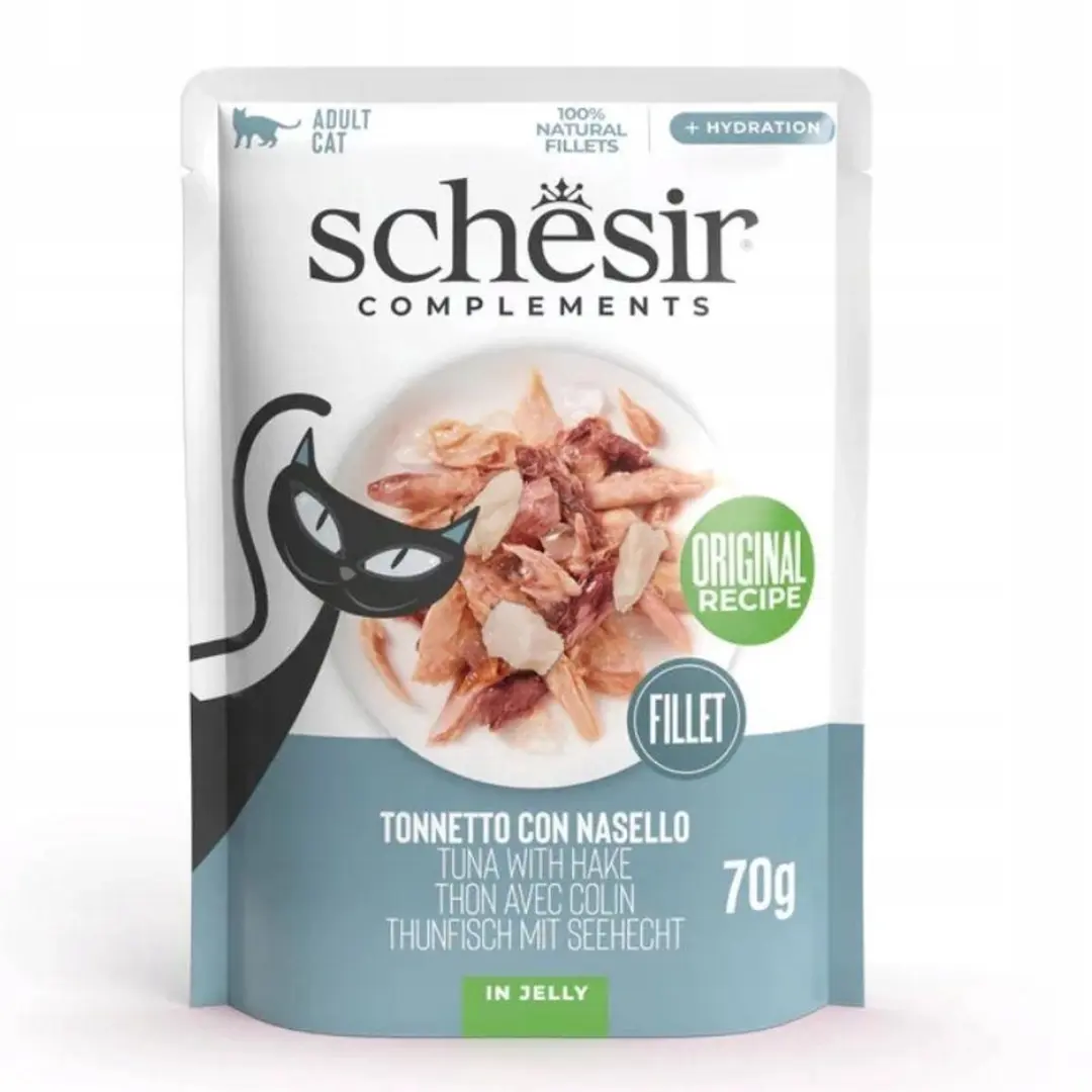 Schesir Adult Tonijn met Heek Kattenvoer 24x70g