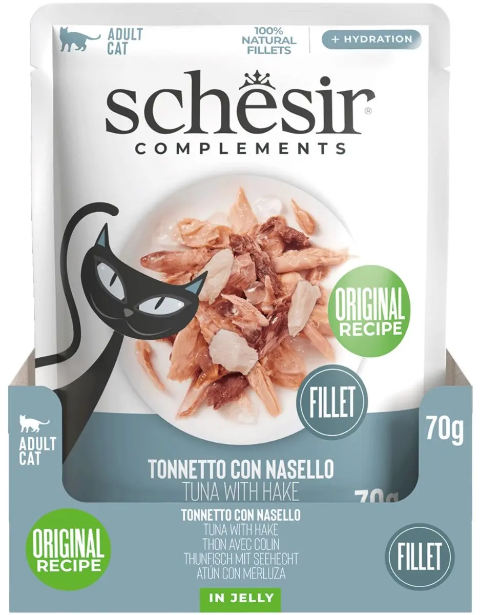 Schesir Adult Tonijn met Heek Kattenvoer 24x70g