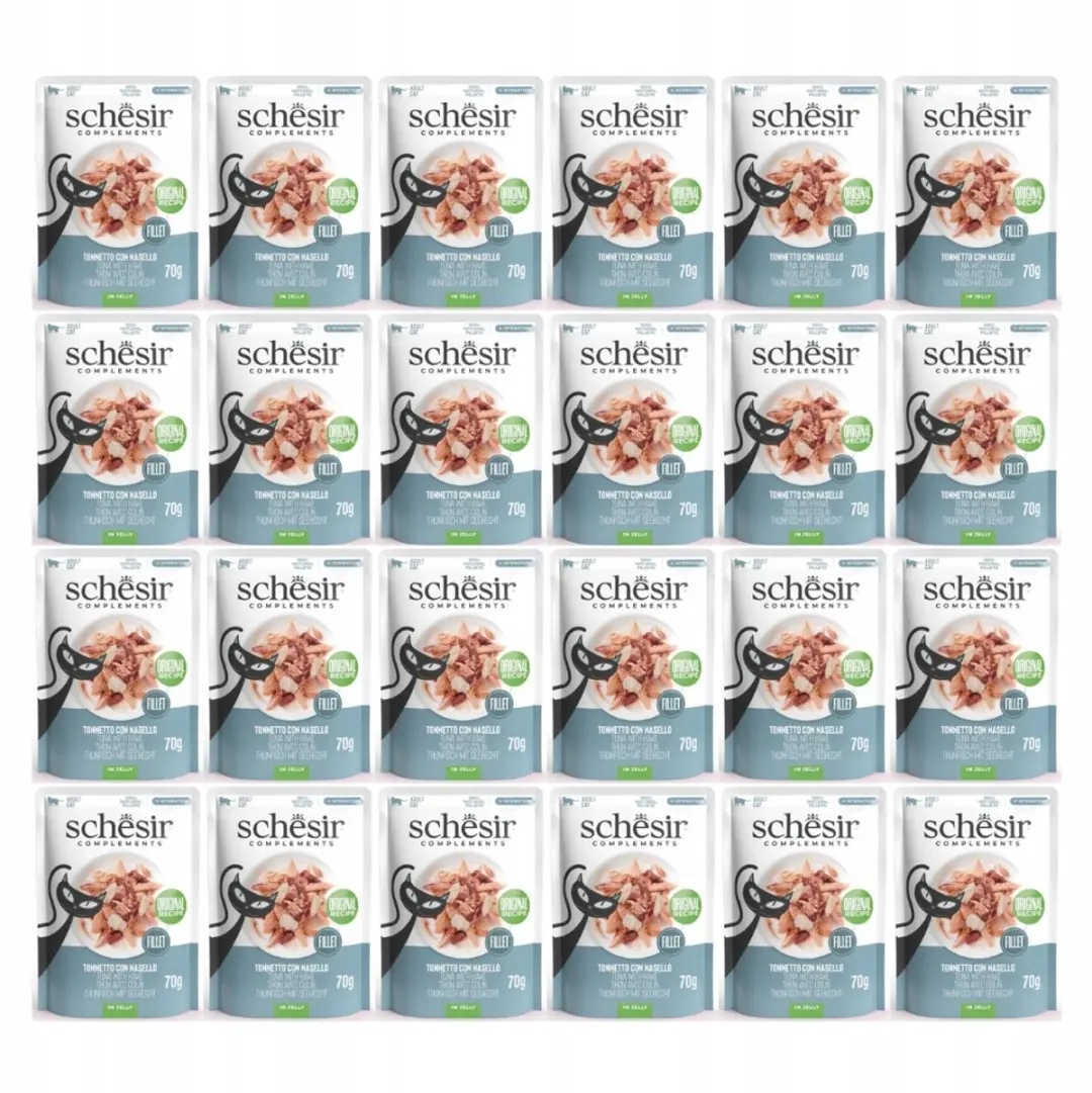 Schesir Adult Tonijn met Heek Kattenvoer 24x70g