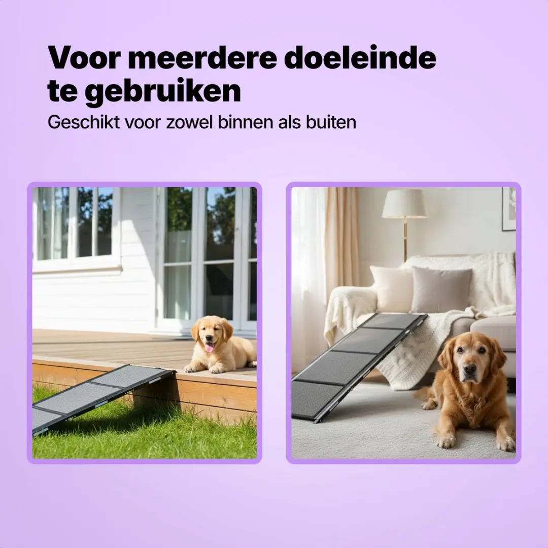 Jake and Jacky Hondenloopplank Auto - Opvouwbaar 160x44cm - Zwart