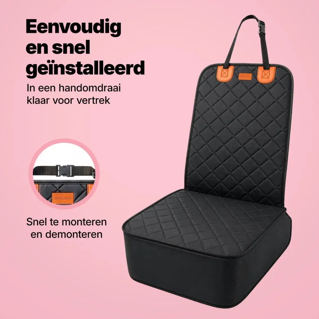 Jake and Jacky Hondendeken Auto Voorstoel 50x100cm - Zwart