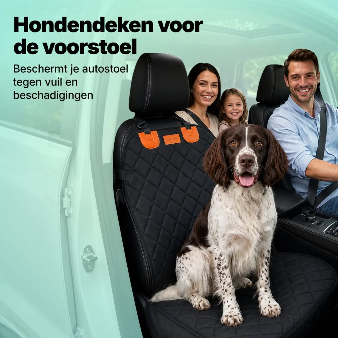 Jake and Jacky Hondendeken Auto Voorstoel 50x100cm - Zwart