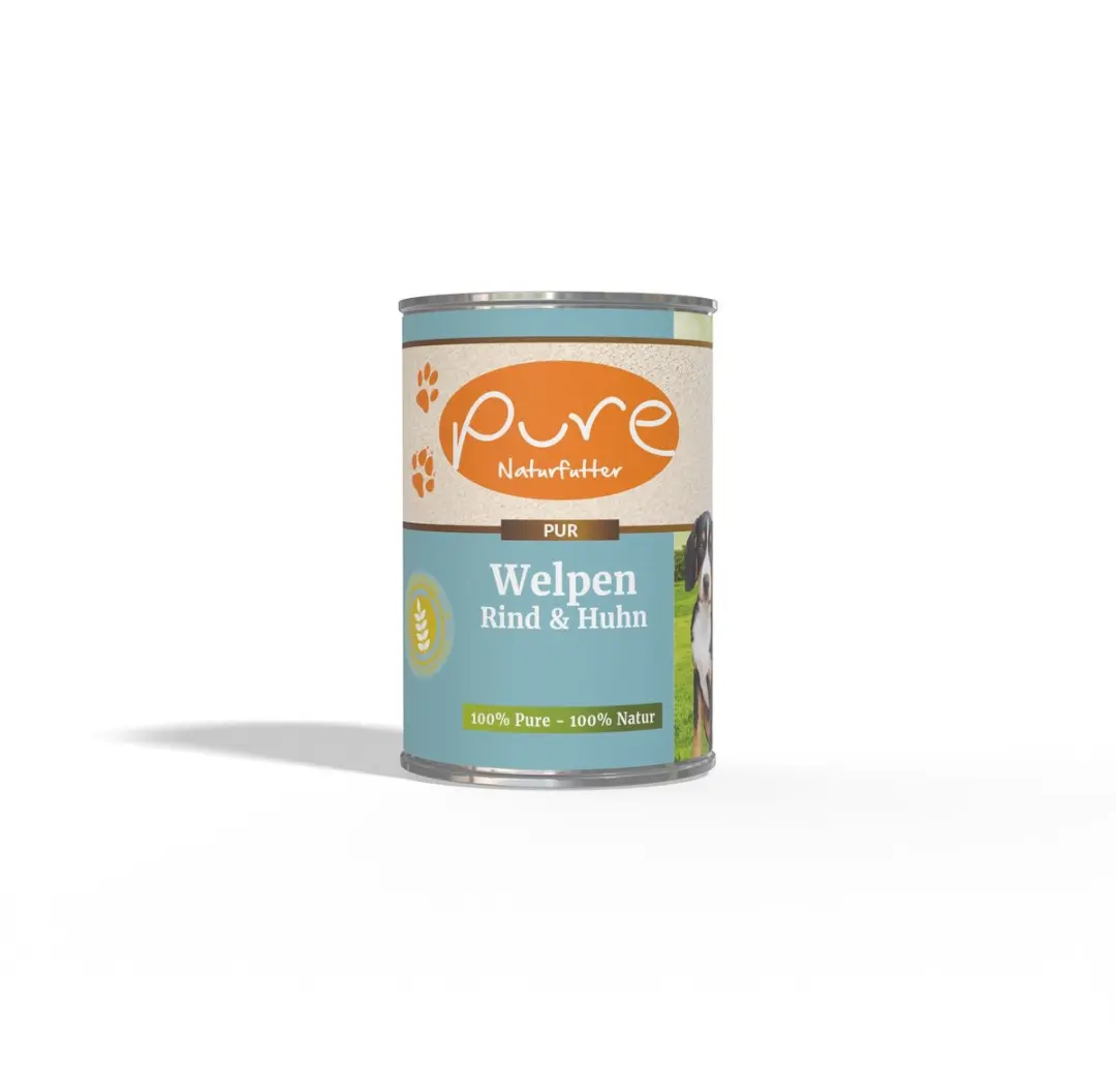 Pure Puppy Rund & Kip Natvoer 6x400g
