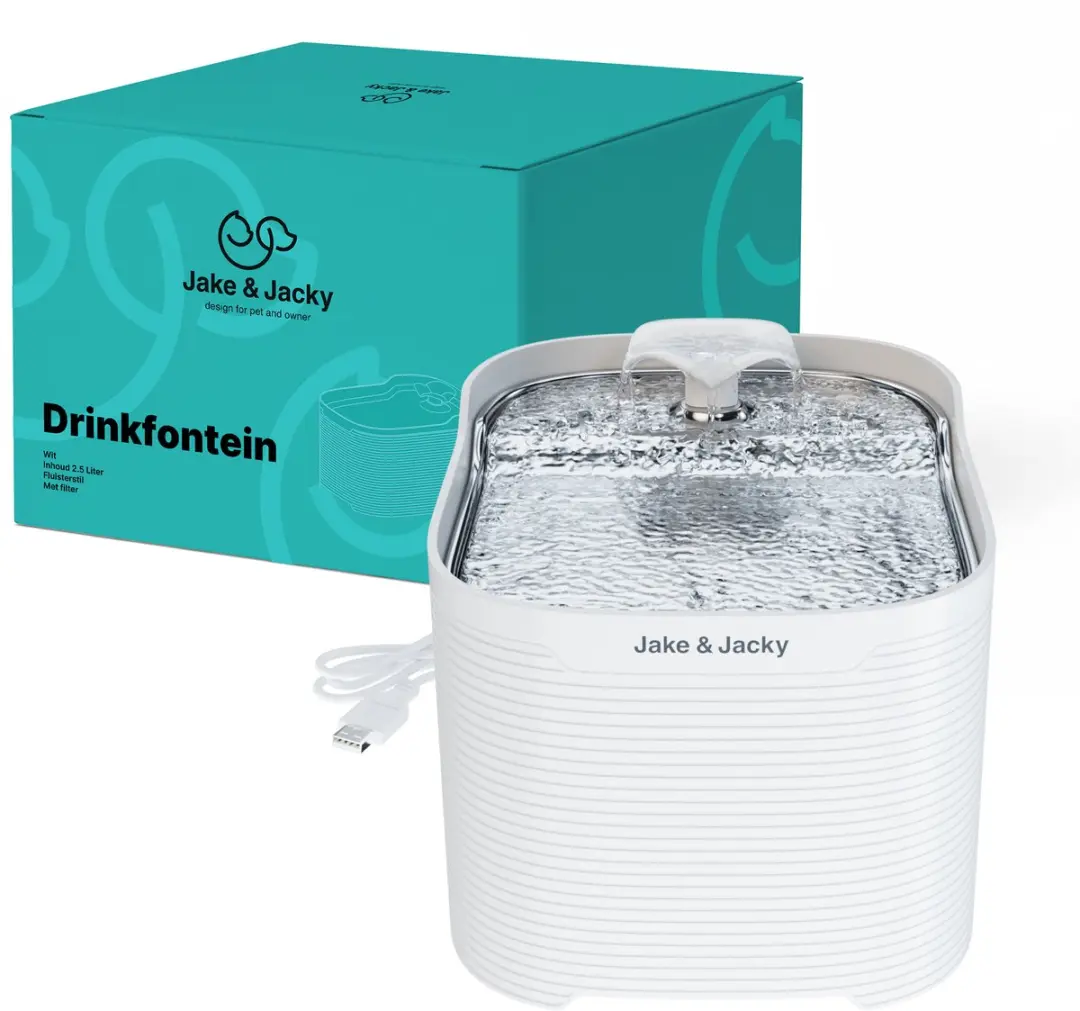 Jake and Jacky Drinkfontein Kat en Hond RVS 2,5L