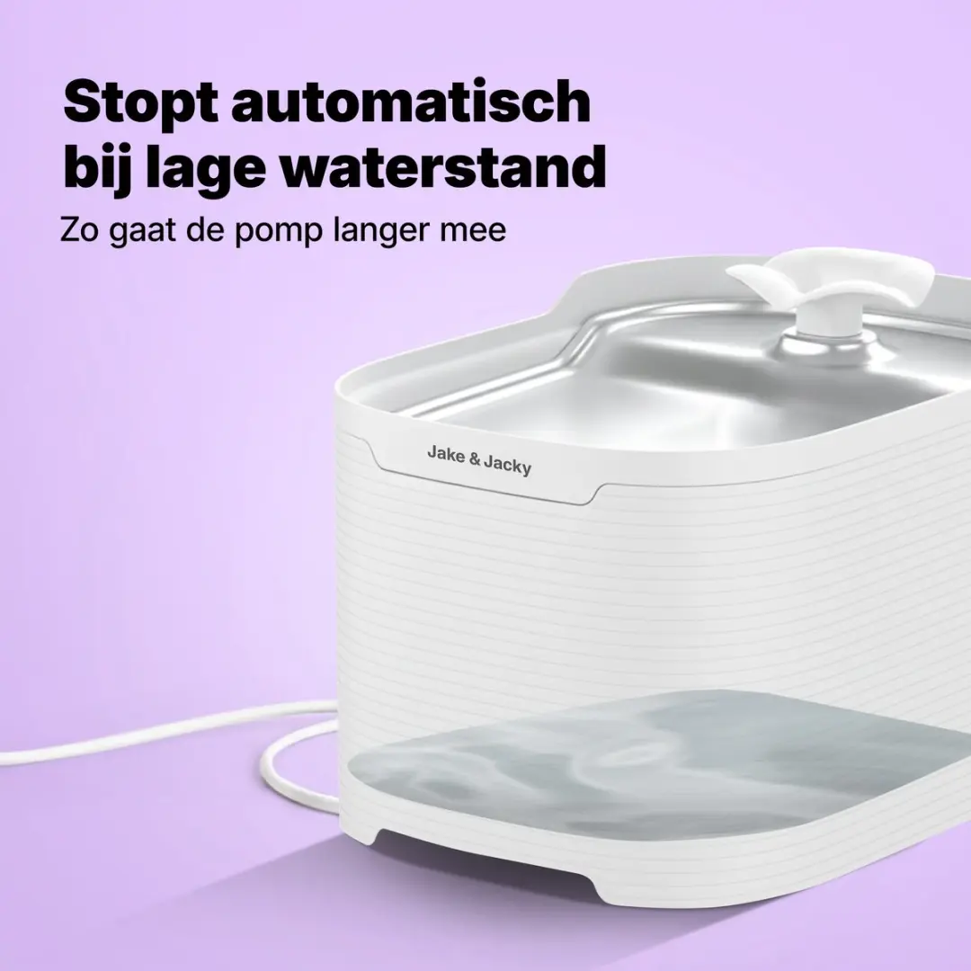 Jake and Jacky Drinkfontein Kat en Hond RVS 2,5L - Wit