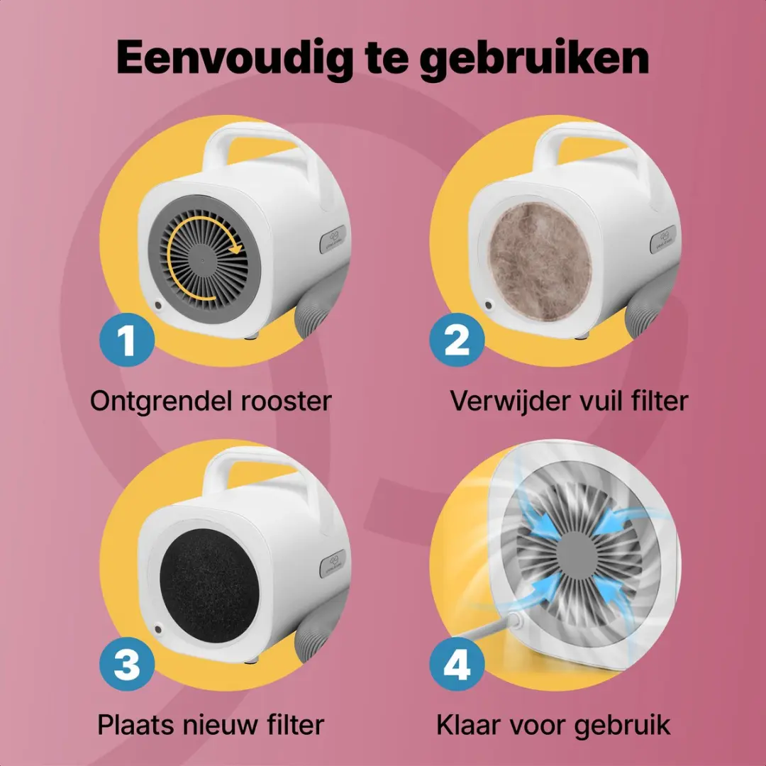 Jake and Jacky Sponsfilters Vervangset - 2 Stuks - Zwart