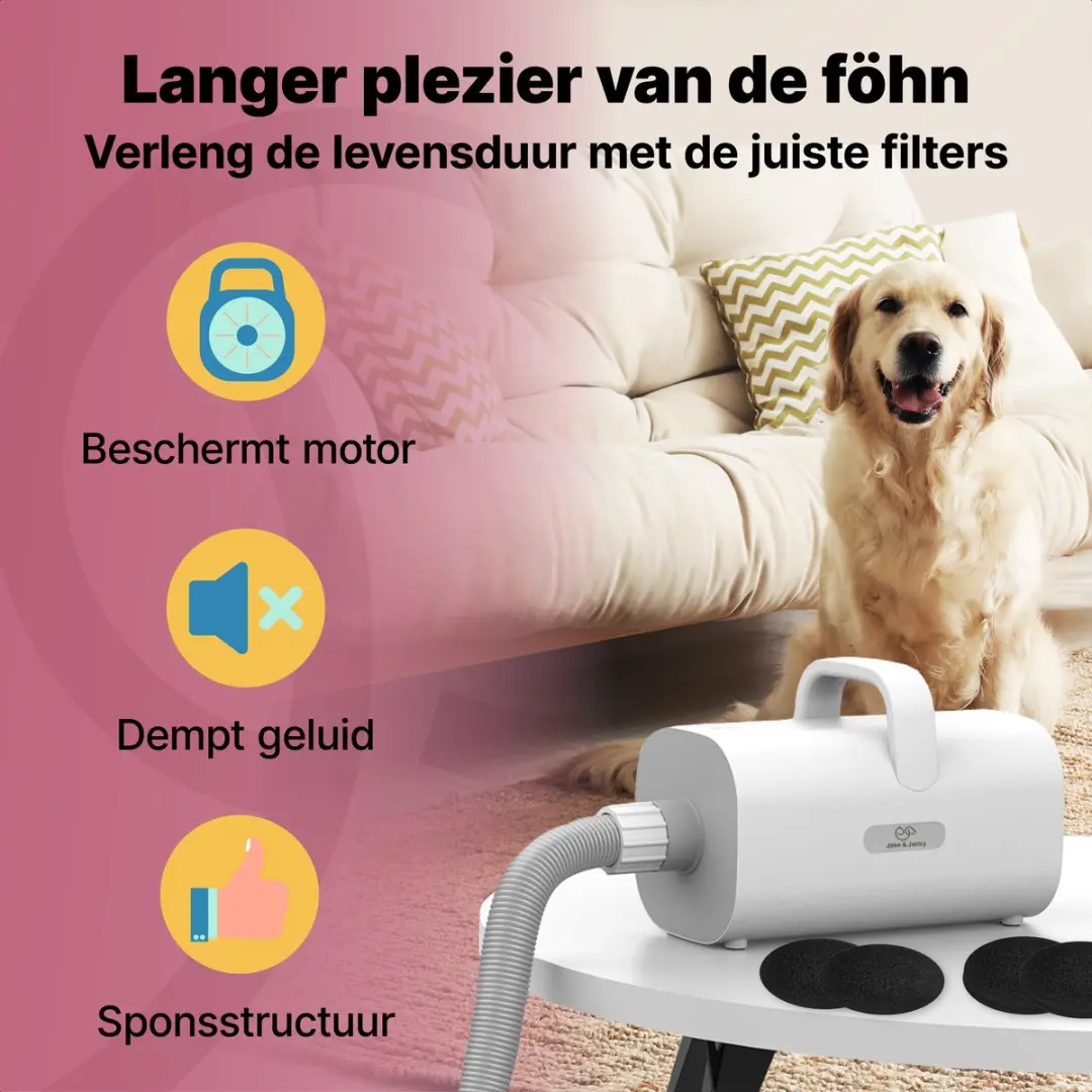 Jake and Jacky Sponsfilters Vervangset - 2 Stuks - Zwart