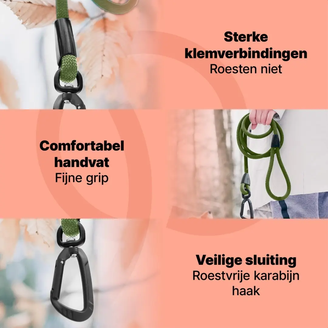 Jake and Jacky Hondenriem 3m - Groen