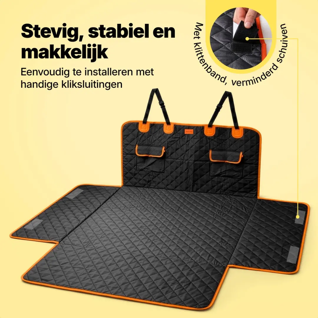 Jake and Jacky Hondendeken Auto Kofferbak 145cm - Zwart/Oranje