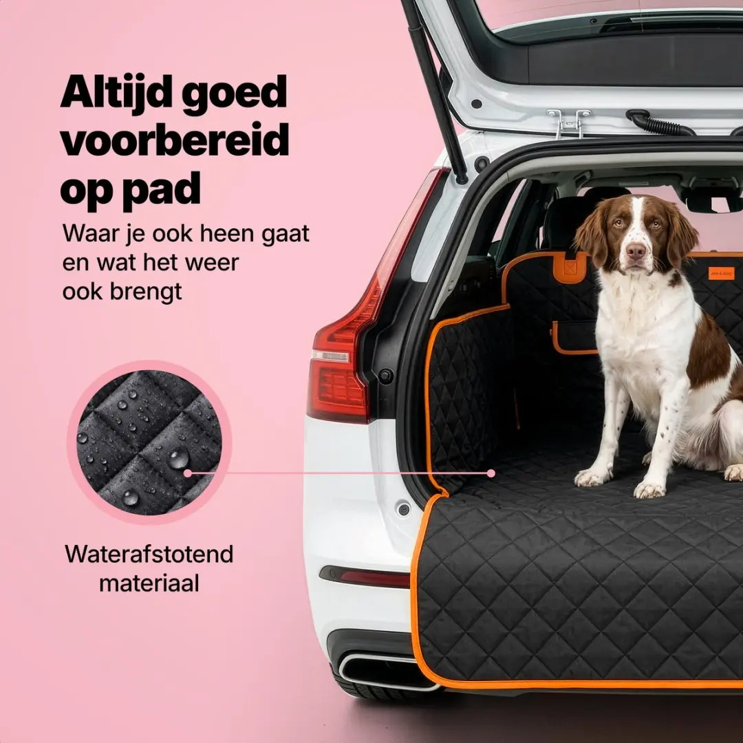 Jake and Jacky Hondendeken Auto Kofferbak 145cm - Zwart/Oranje