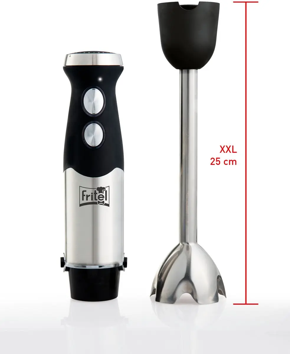 Fritel HB 2870 Staafmixer - 800W - 6 Messen - Zwart/inox