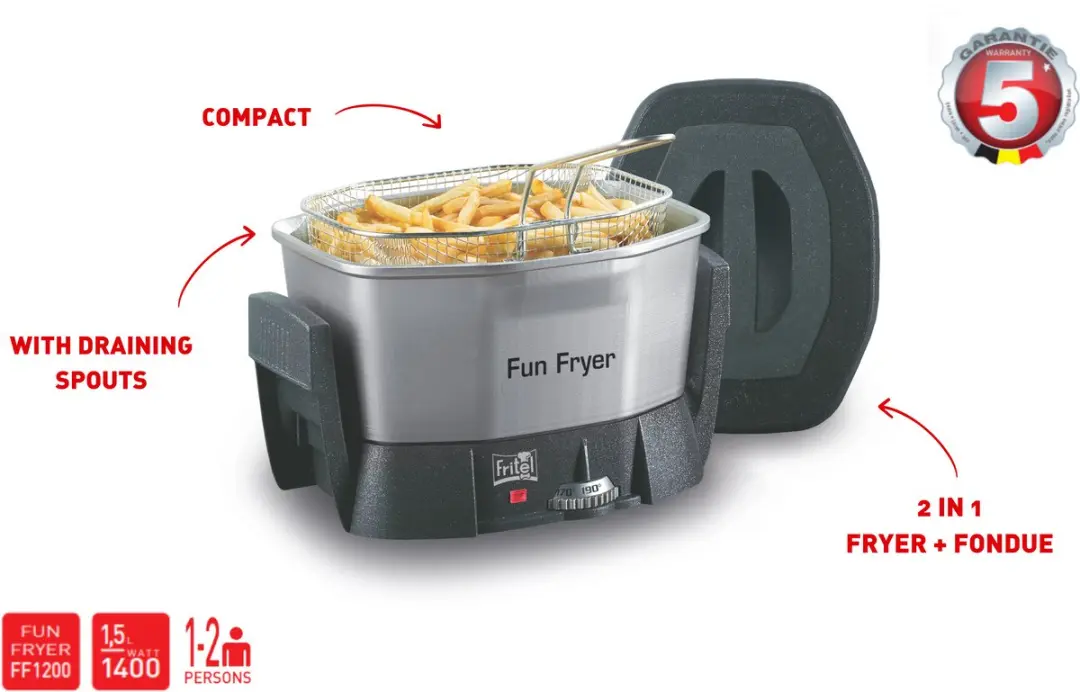 Fritel Fun Friteuse FF 1200 - 1400W 1,5L - Zilver