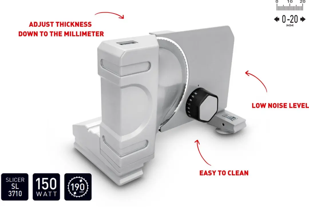 Fritel SL 3710 Snijmachine - 150W - Ø19cm - Inox
