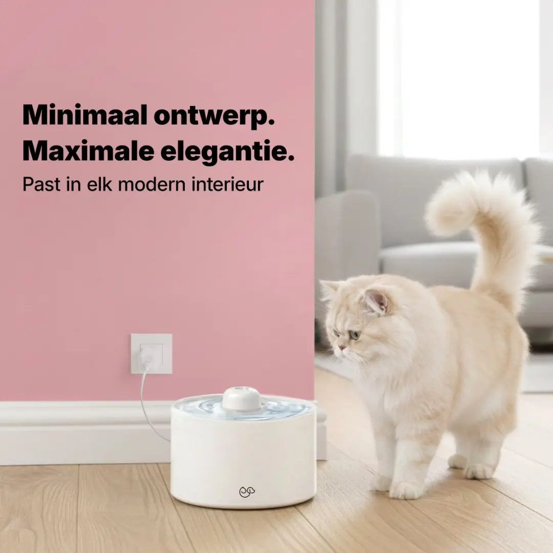 Jake and Jacky Keramische Drinkfontein Kat & Hond 2L - Keramisch Wit