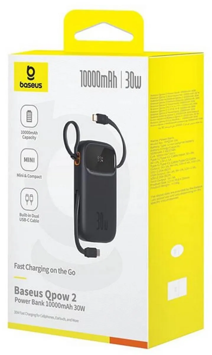 Baseus QPow 2 Powerbank 10000mAh 30W - Transparent - afbeelding 6 van 6
