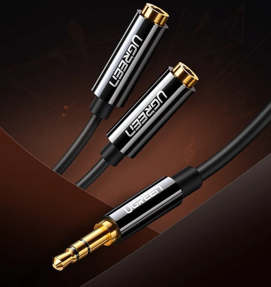 UGREEN AV141-20816 Audio Splitter 3.5mm - Zwart