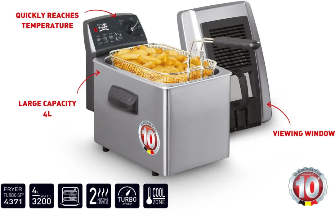 Fritel Turbo SF 4371 Friteuse - 3200W 4L - Inox