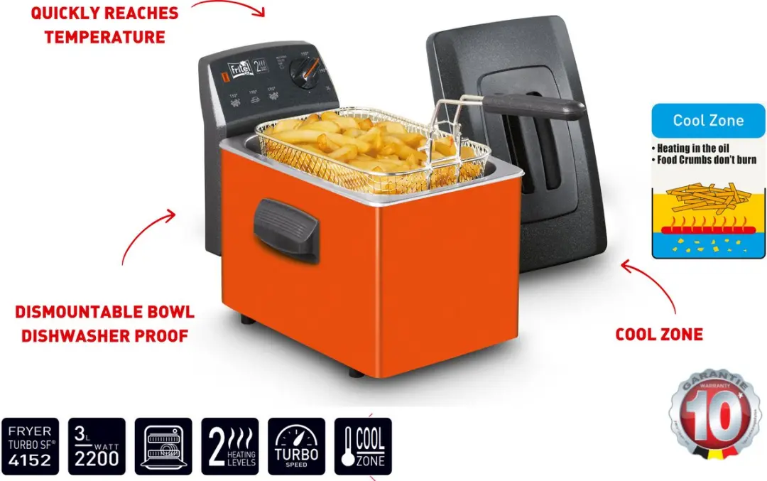Fritel Turbo SF4152 Friteuse 2400W - 3L - Oranje