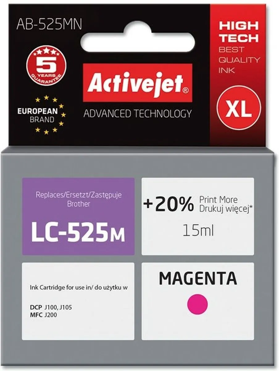 Brother Activejet AB-525MN Magenta XL Inktcartridge