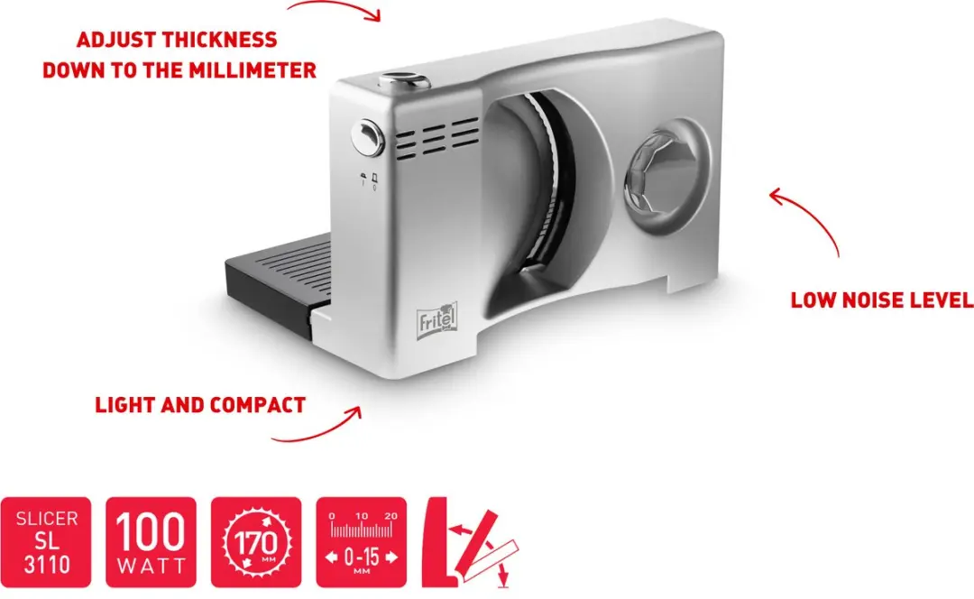 Fritel SL 3110 Snijmachine - 100W - Zwart/Zilvergrijs