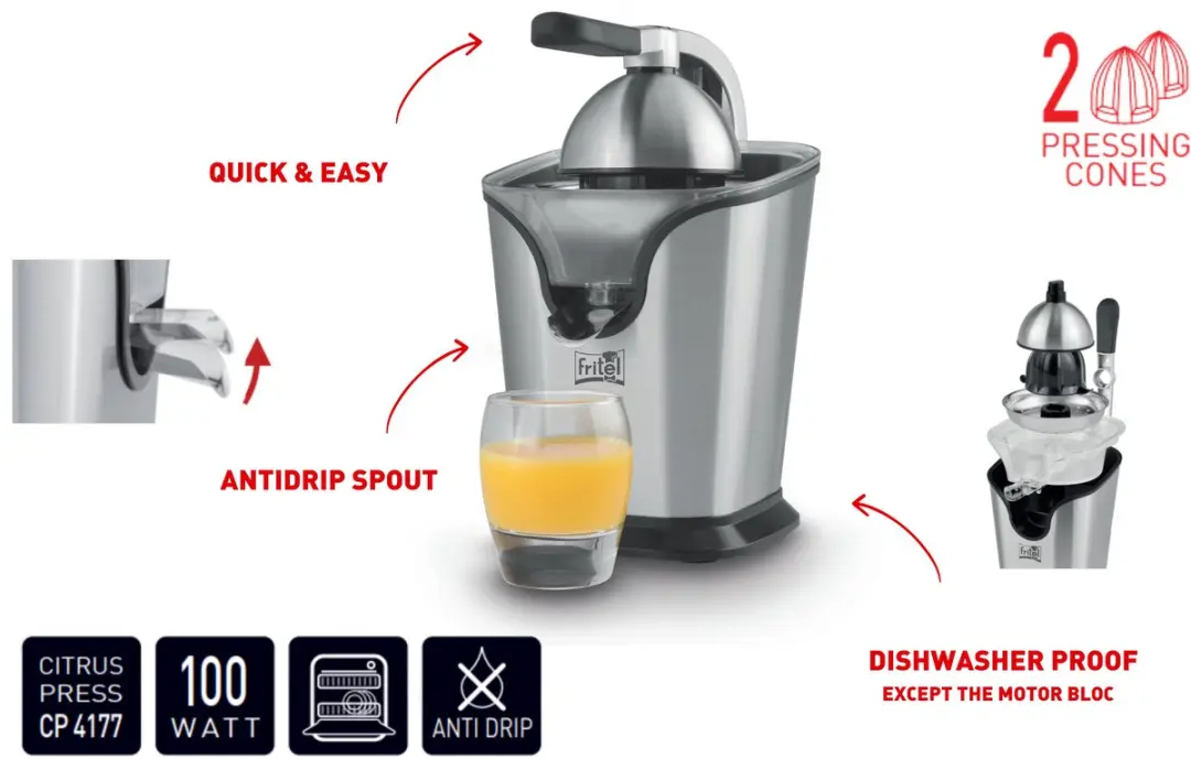 Fritel CP 4177 Citruspers - 100W - Inox