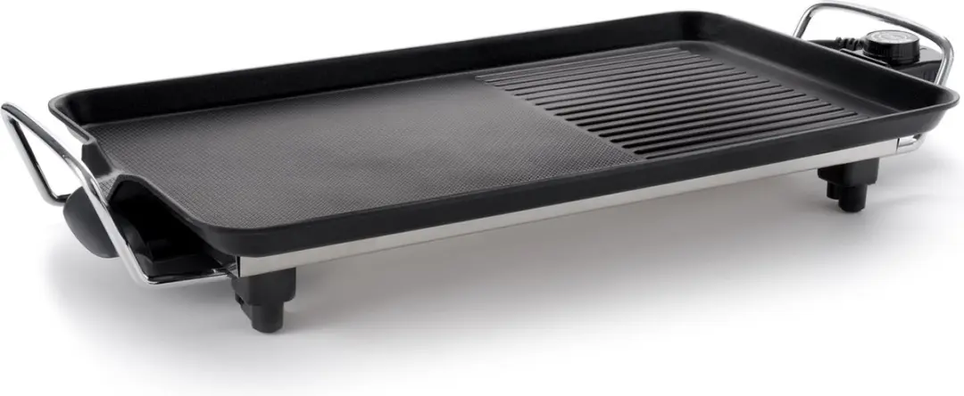Fritel Grill Teppanyaki GT1375 - 1360W - 48x20cm - Zwart/Zilver