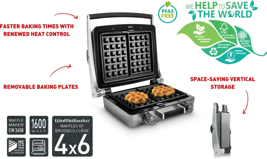 Fritel WaffleTastic CW 3658 Wafelijzer - 1600W - Antraciet