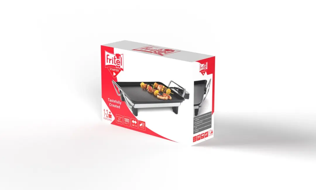 Fritel Grill Teppanyaki GT1075 - 1000W - 28x20cm - Zwart/Zilver