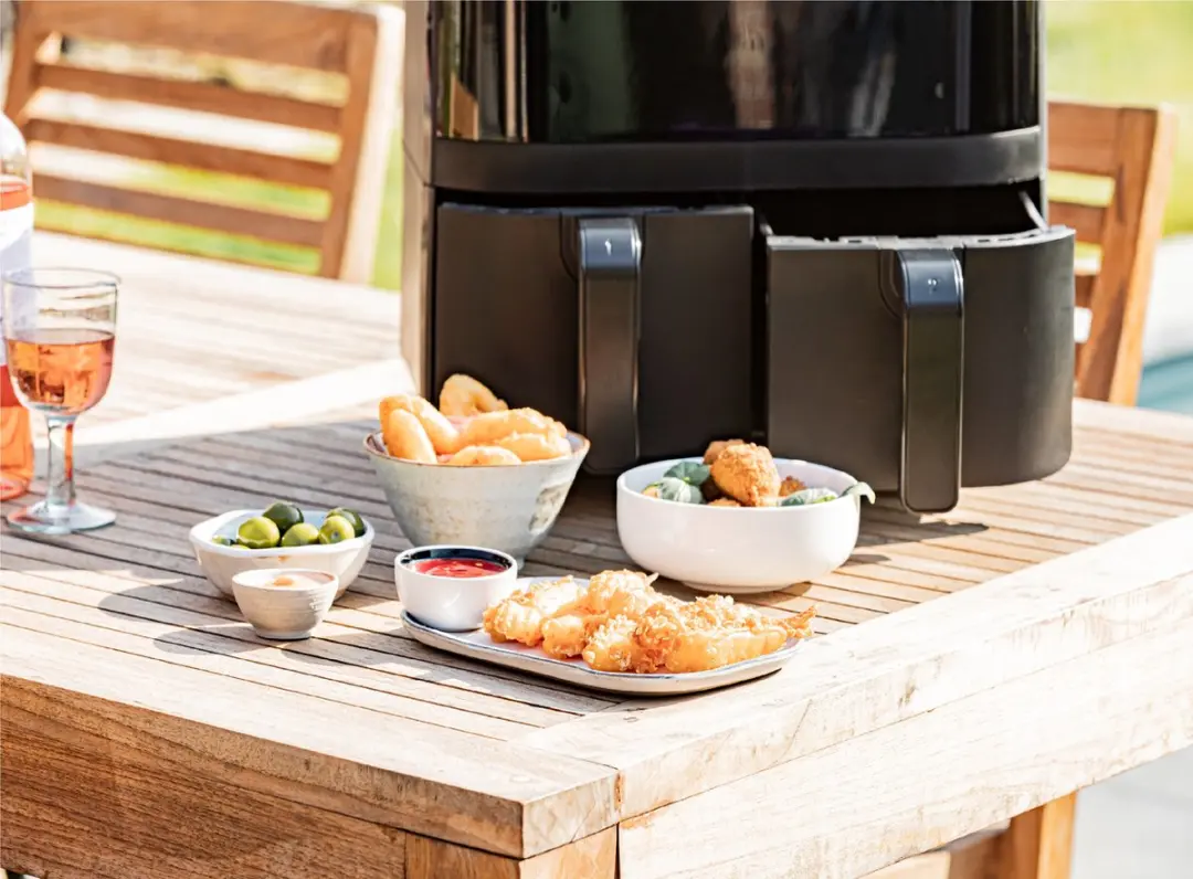 Fritel Snacktastic 8180 DUO Airfryer 2x 4,5L - 1700W - Zwart