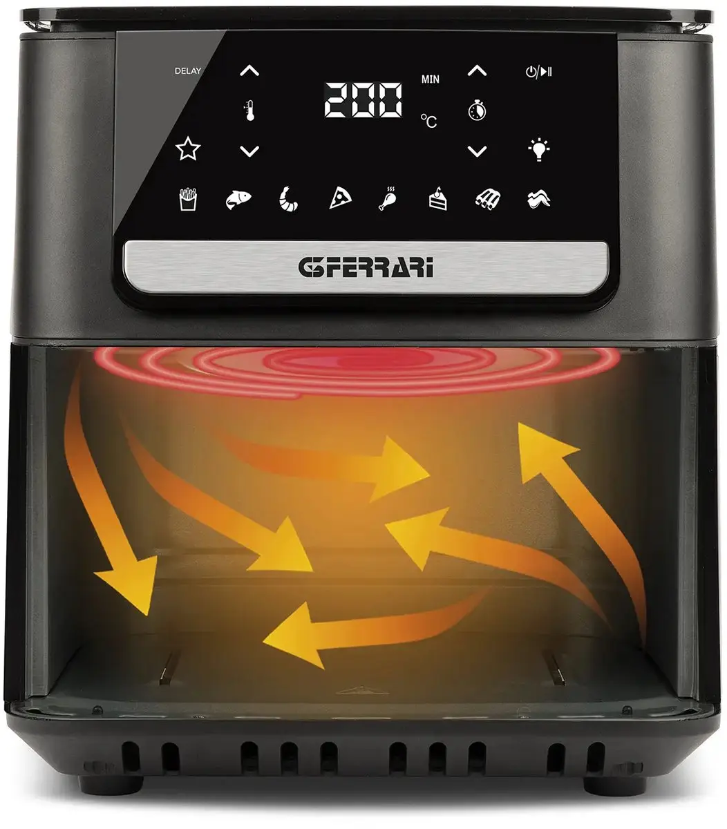 G3 Ferrari Friggisano Airfryer 6.5L 1700W - Zwart/Roestvrijstaal