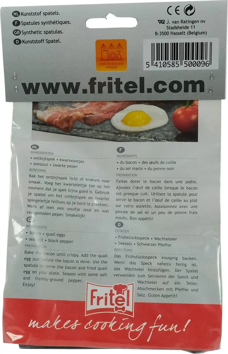 Fritel Kunststofspatels 150009 - 4 Stuks - Zwart