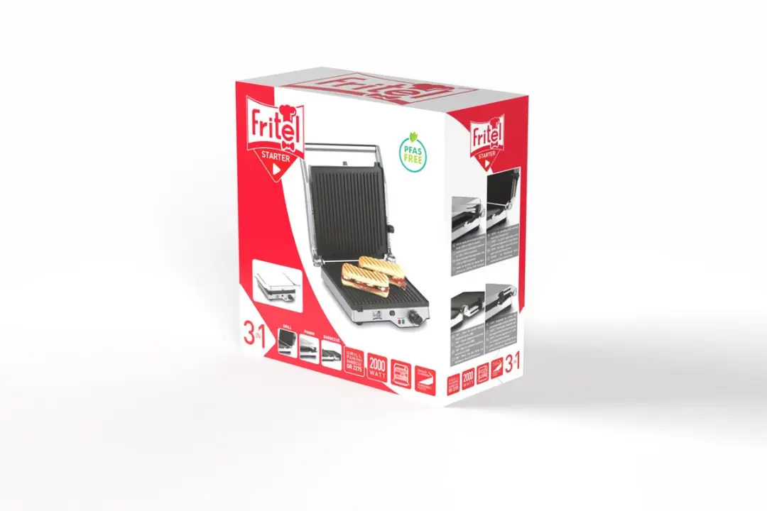 Fritel GR 2275 Paninigrill - 2000W - 26x29cm - Inox