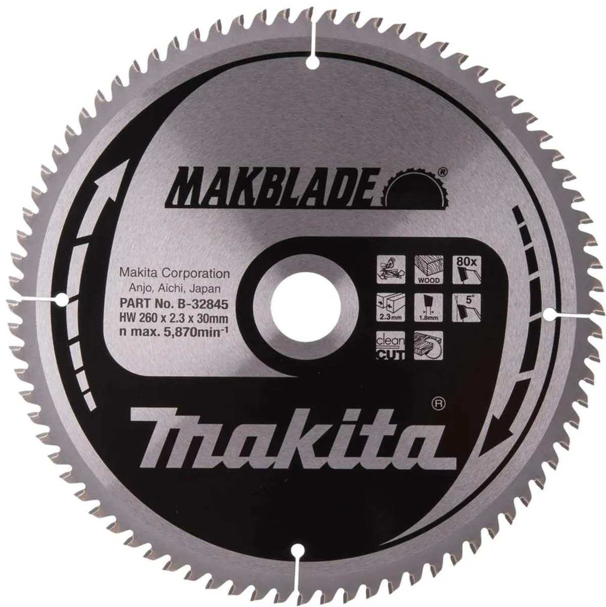 Makita Makblade Afkortzaagblad Ø260mm 80T - B-32845