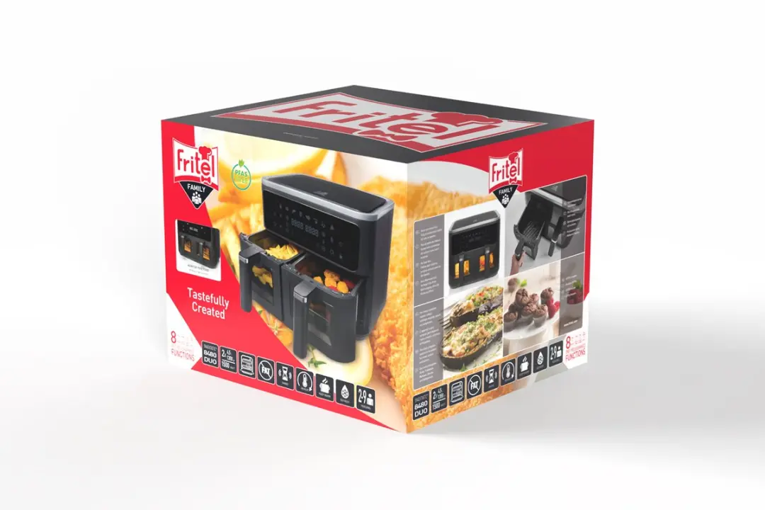 Fritel SnackTastic ST 8480 Airfryer - 2x4,5L 2400W - 8 Programma's - Zwart