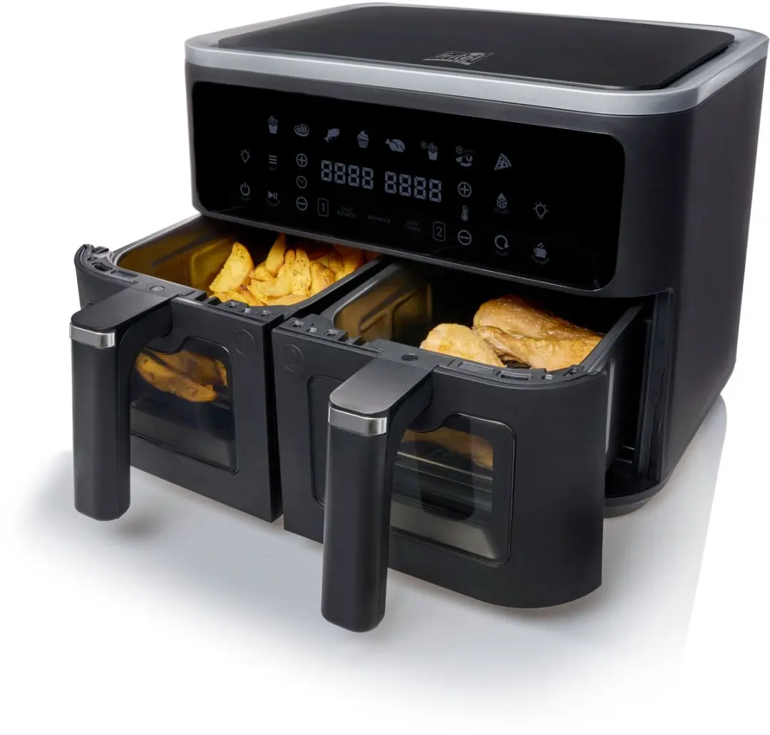 Fritel SnackTastic ST 8480 Airfryer - 2x4,5L 2400W - 8 Programma's - Zwart