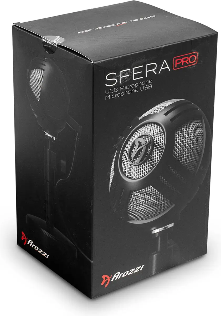 Arozzi Sfera Pro USB Gaming Microfoon - Zwart