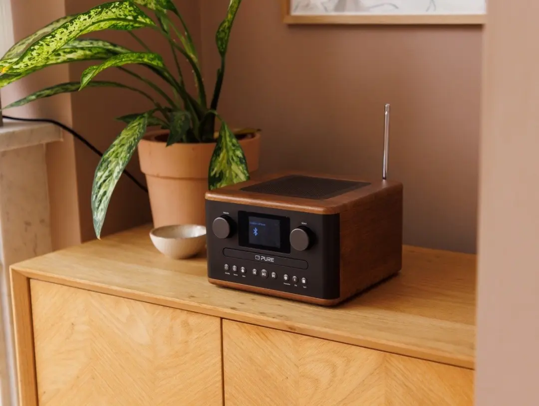 Pure Classic C-D4 Digitale Radio CD-speler - Koffiebruin/Walnoot