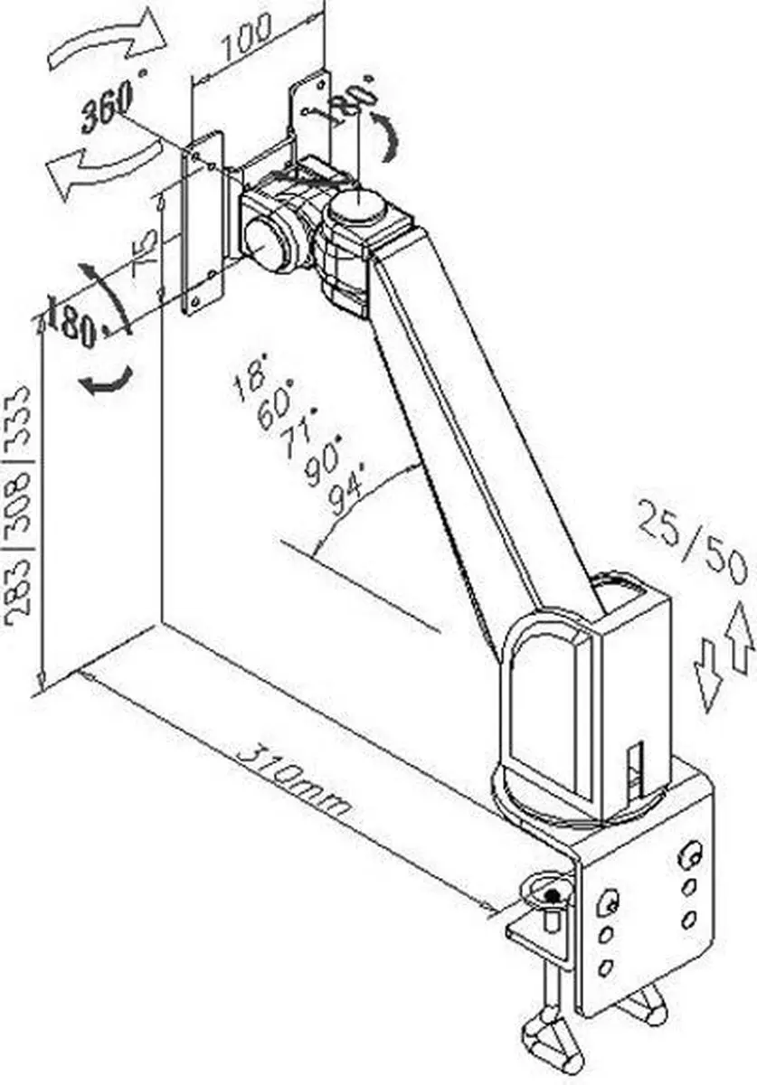 Value LCD-monitorarm 17.99.1123 - 32" - Wit