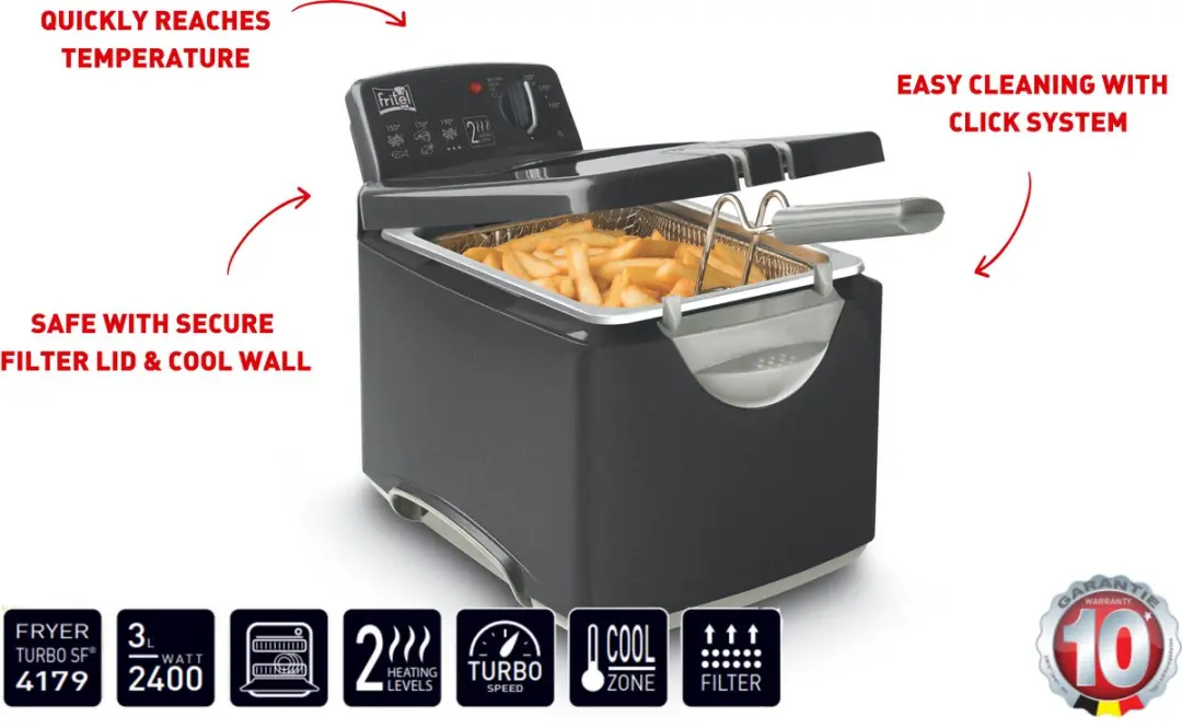 Fritel Turbo SF4179 Friteuse 2400W - 3L - Grijs