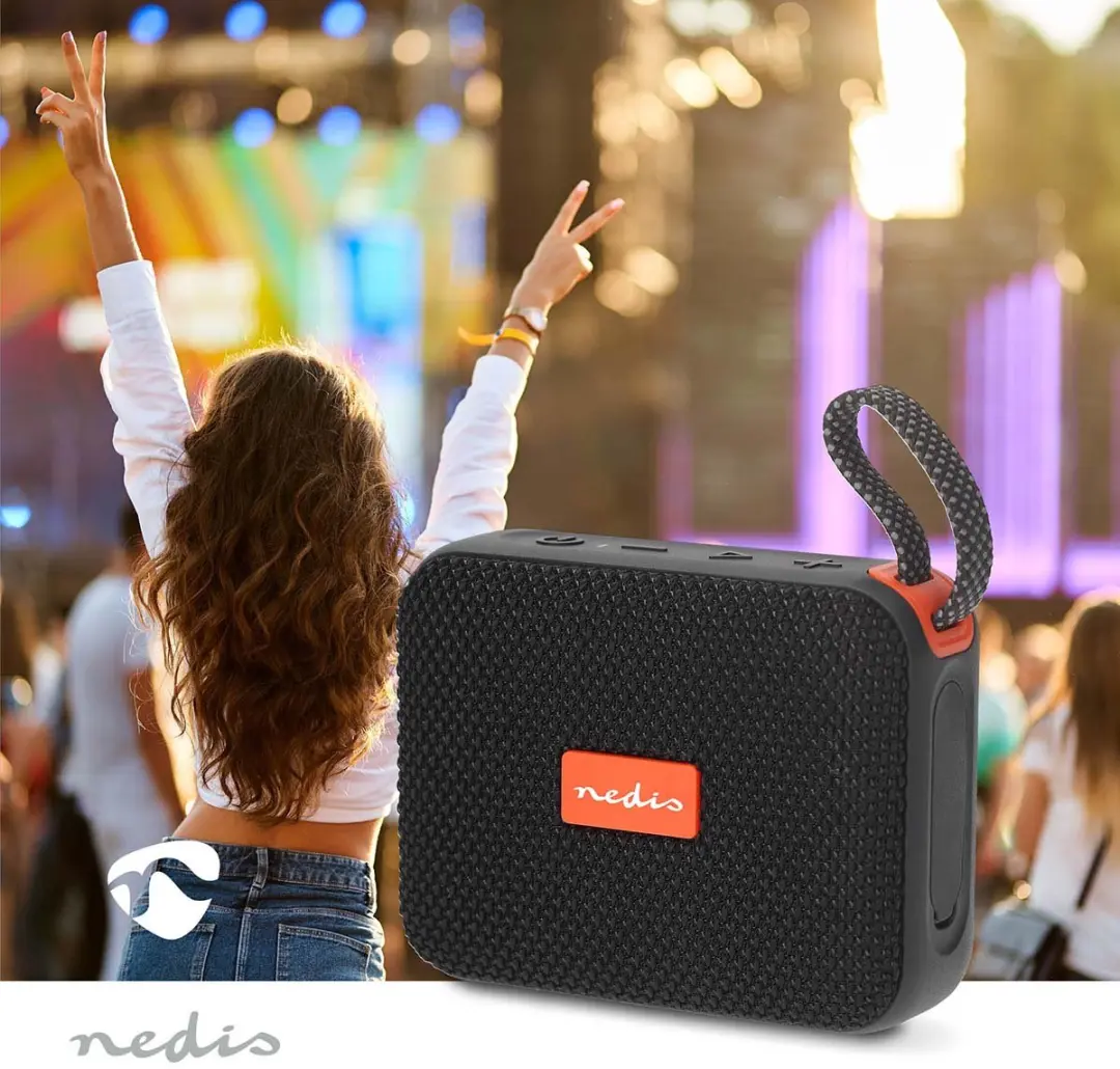 Nedis SPBT0526BK Draagbare Bluetooth Speaker - 10W - IPX7 - Zwart