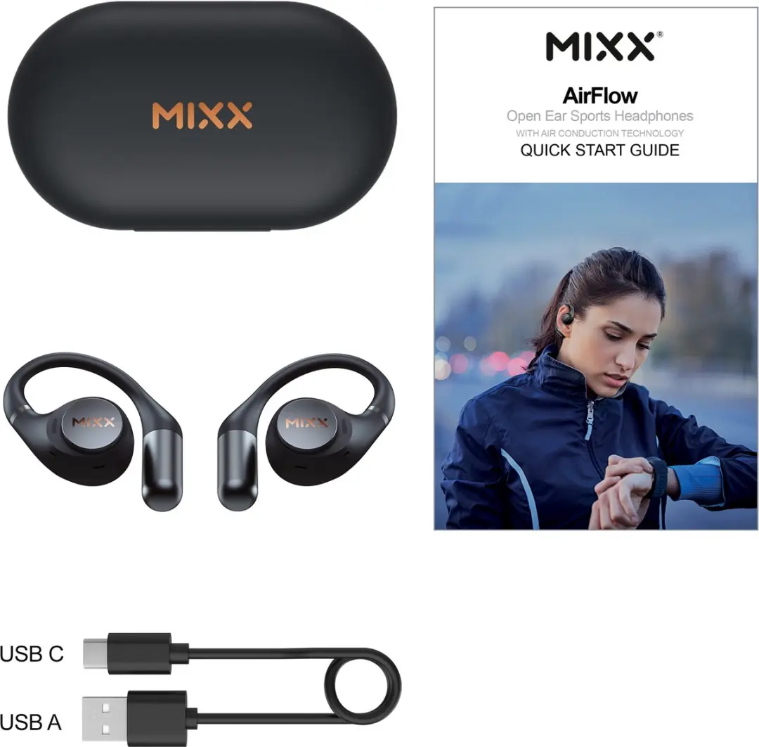 Mixx Streambuds AirFlow SBSP-OP-BK-501 TWS Oortjes - Zwart - afbeelding 6 van 6