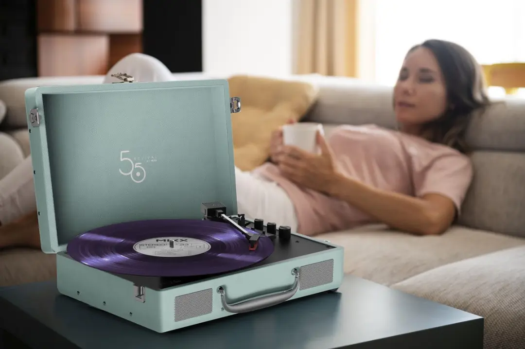 Mixx Revival 55 Stereo Platenspeler - Bluetooth - 33/45 RPM - Groen - afbeelding 6 van 6